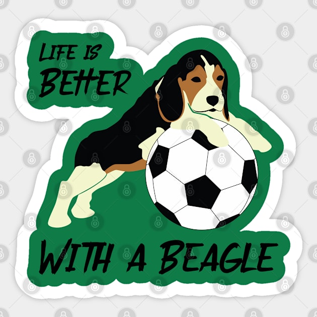 Life is Better with a Beagle Sticker by The Wagging Willow